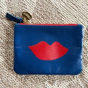 Clare V Coin Clutch Purse Nova Blue Cobalt Perruche Poppy Lips Kiss
